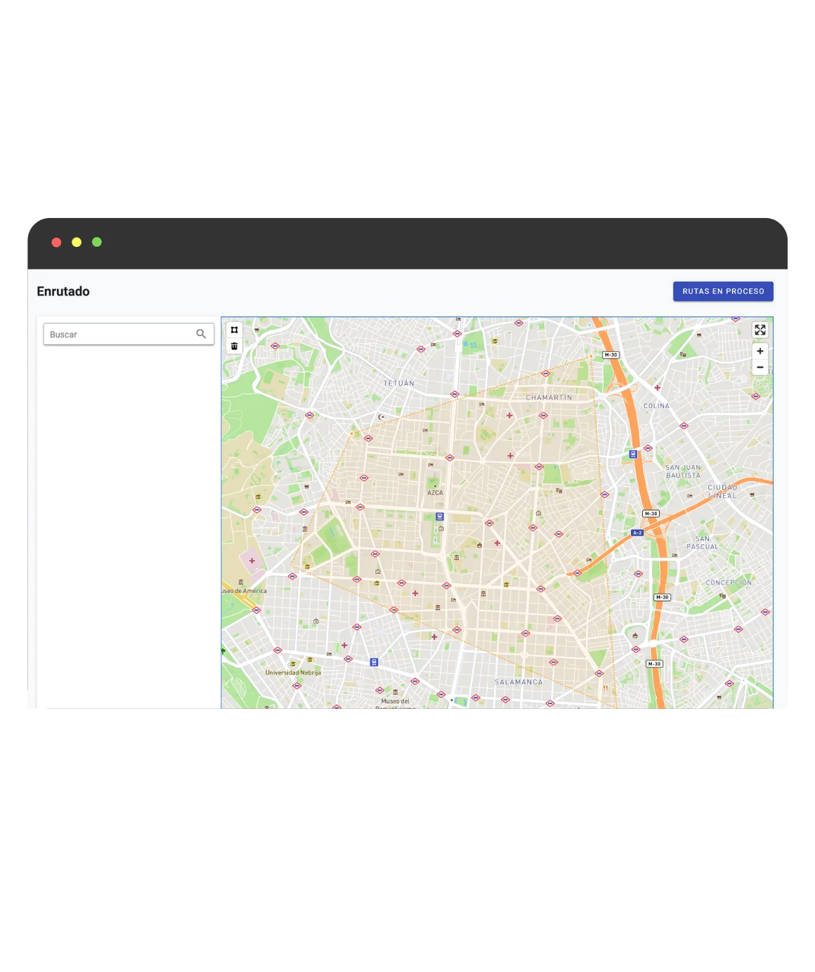 Screen that shows how to make polygons with geofence